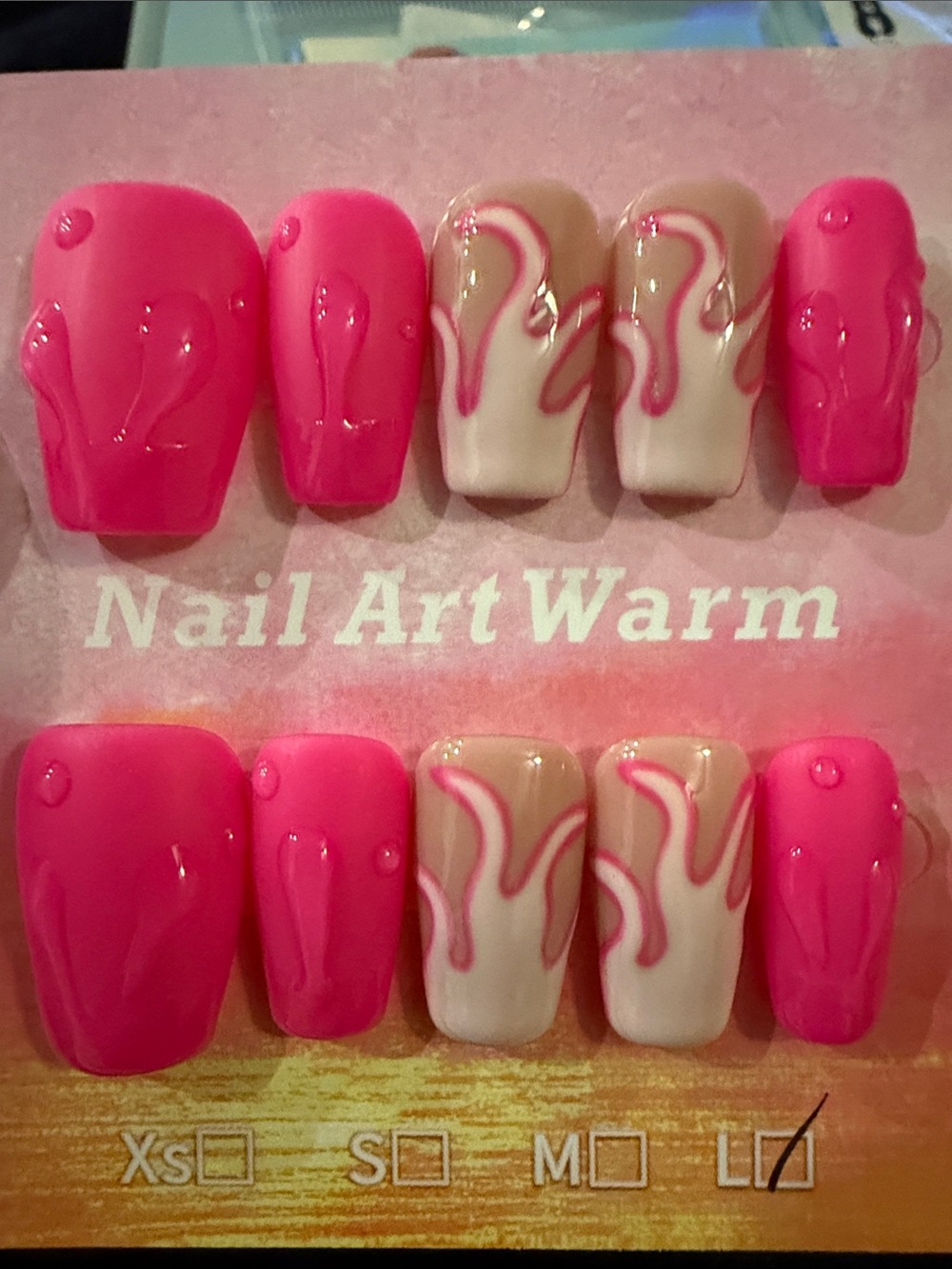Pink handmade acrylic Press-On Nail Set